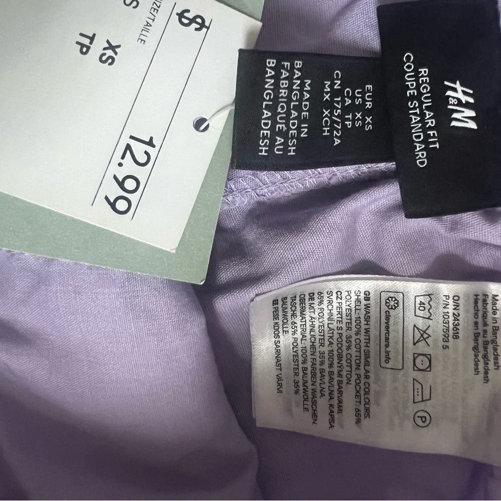 H&M Purple Cargo Shorts with Relaxed Fit and Elastic Waistband - Picture 3 of 8